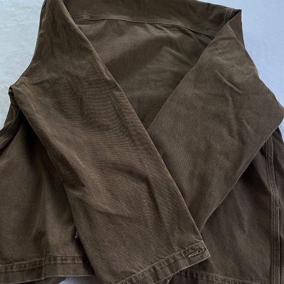 Beige Oversized Denim Jacket Unisex XL + Matching Shorts - Picture 12 of 13